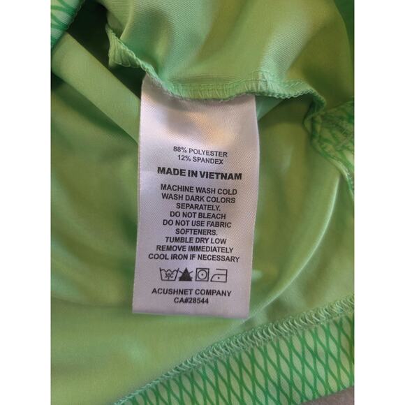 FootJoy Men’s Large Green Geometric Golf Polo Shirt Stretch Performance Active - Picture 5 of 6